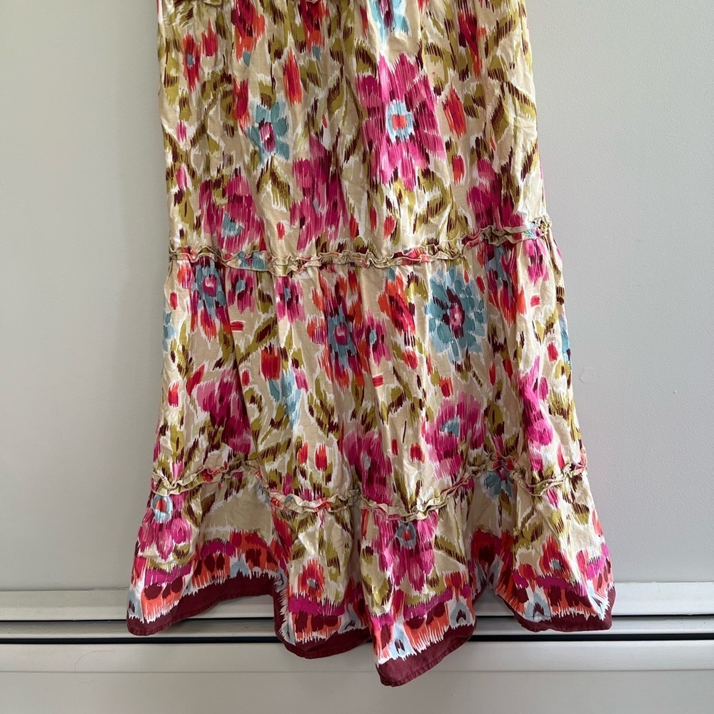 House of Harlow 1960 ZOEY Floral Flutter Sleeve Smocked Top Tiered Midi Dress, M - Picture 5 of 10